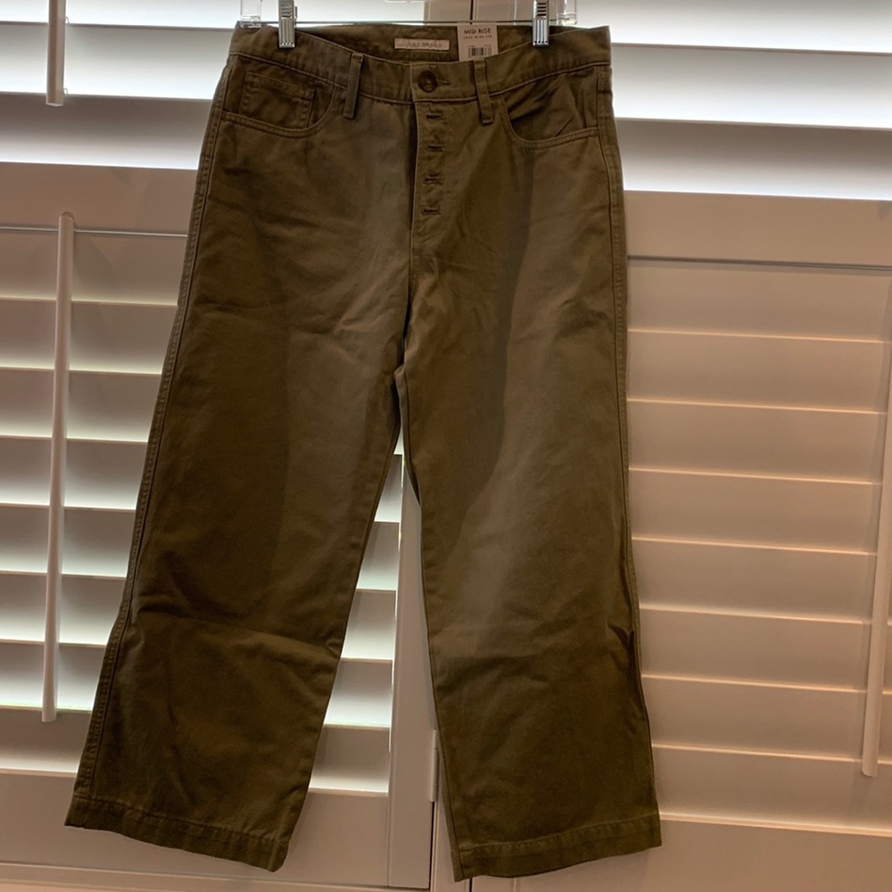 Olive Lucky brand crop wide leg jean